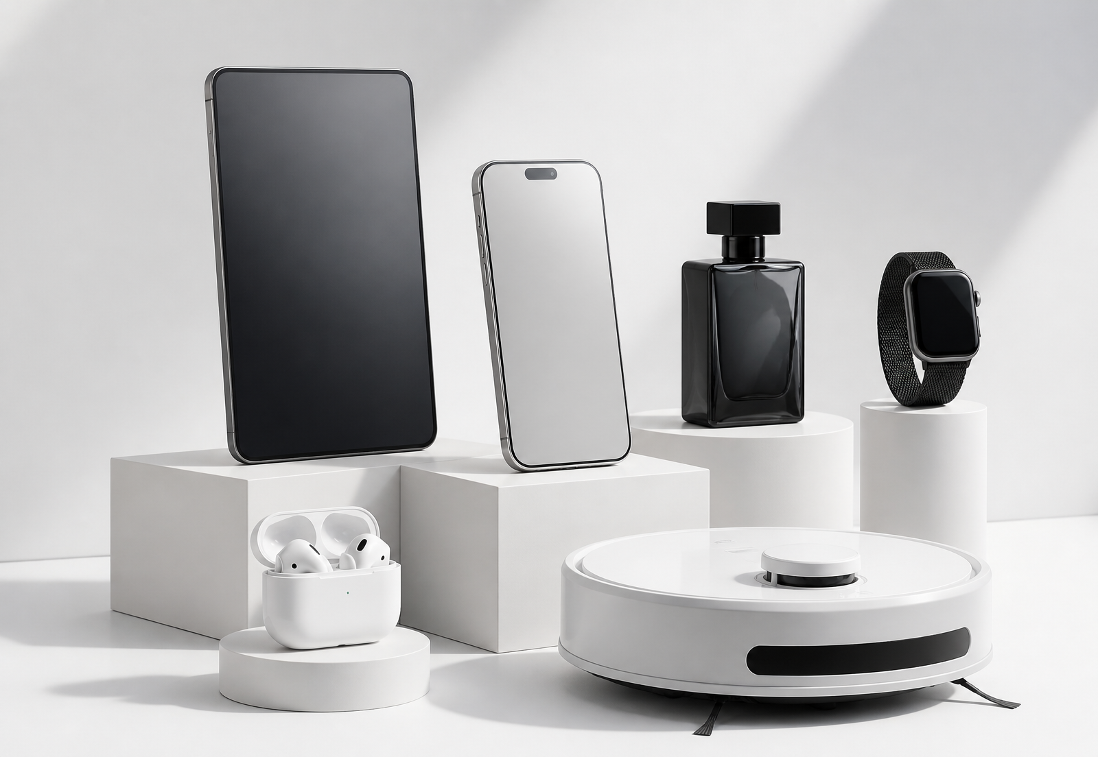 Seleção premium de smartphones, tablet, fones, relógio, perfume e robô aspirador